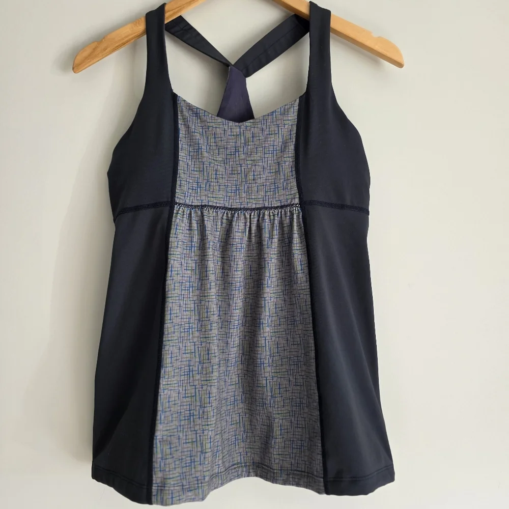 Athletic Athleisure Yoga Top Blue Grey Size Large - Picture 2 of 14